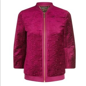 NEW!Ted Baker Bartel Quilted Velvet Bomber Jacket